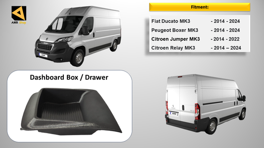 3D Printed Dashboard Drawer for Peugeot Boxer Citroen Relay Fiat Ducato 2014+