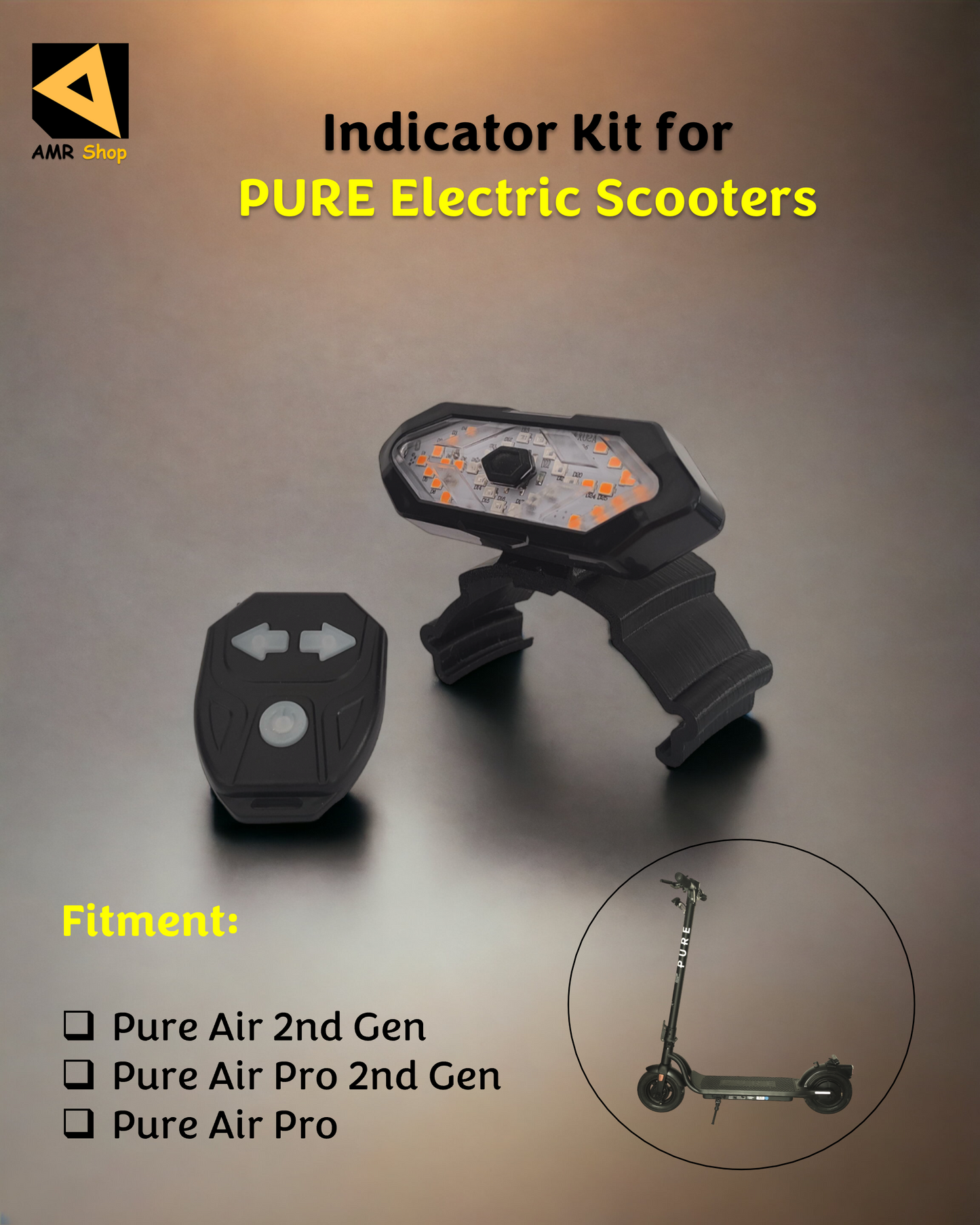 Indicator Kit for PURE Electric Scooters Pure Air 2nd Gen (Clear)