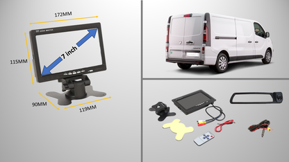 Reversing Camera & 7" Monitor for Vauxhall Vivaro MK3, Renault Trafic MK3 2014