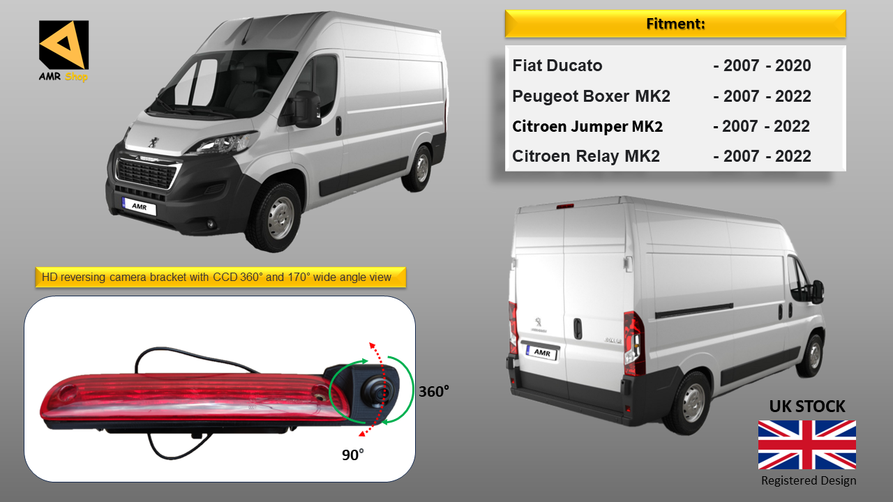 Reversing Camera Kit for Peugeot Boxer, Citroen Relay, Fiat Ducato 2011 and onwards