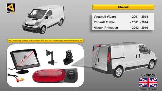 5" Monitor and Reversing Camera For Vivaro, Trafic, Primastar 2001-2013