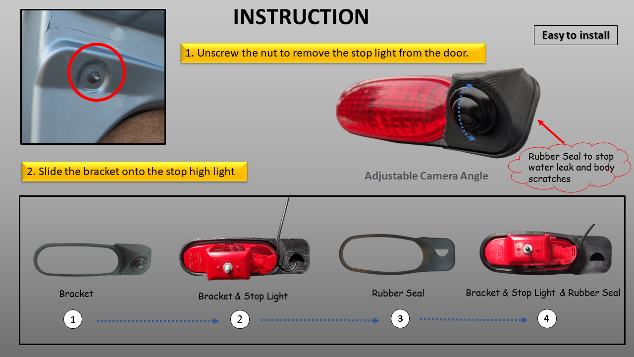 Reversing Camera & 7Inch Mirror Monitor For Vivaro, Trafic, Primastar 2001-2013